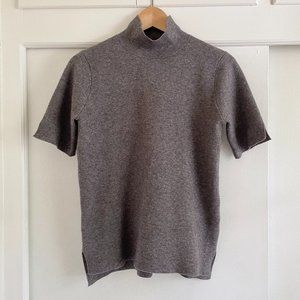 Zara Knit Mock Neck Sweater in Gray